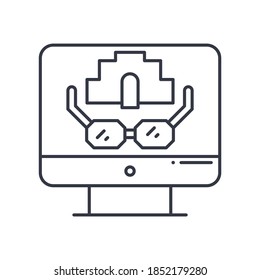 3d game icon, linear isolated illustration, thin line vector, web design sign, outline concept symbol with editable stroke on white background.