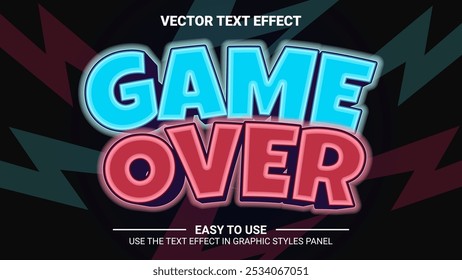 3d game over editable text effect