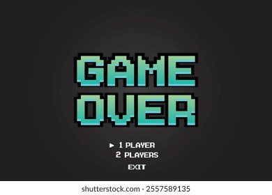 3d " game over " editable text effect.  Modern trendy game background with lighting effect. for game assets in vector illustrations.