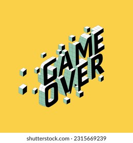 3d game over typography design