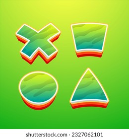 3d game set icon fun play vector design