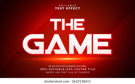 3D The Game text effect - Editable text effect