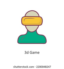 Icono Icono Ilustración del diseño del vector de juego 3d. Símbolo de juego en el fondo blanco Archivo EPS 10