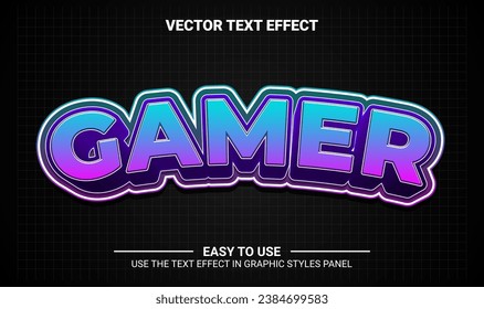 3d gamer editable text effect