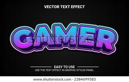 3d gamer editable text effect