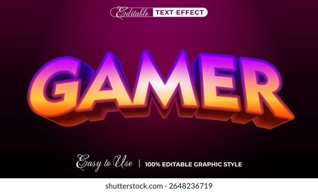 3d gamer text style effect template editable text effect