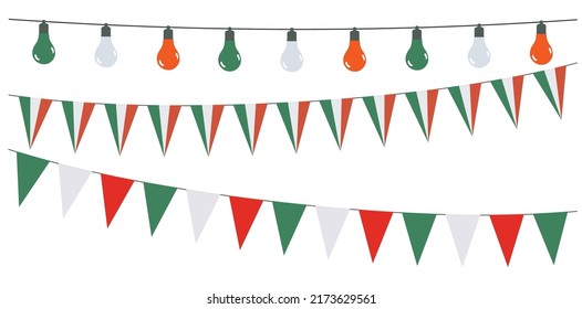 3D Garlands of Italy on a white background