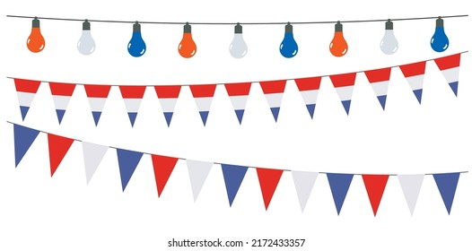 3D Garlands of Netherlands on a white background