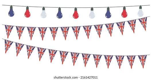 3D Garlands of United Kingdom on a white background 