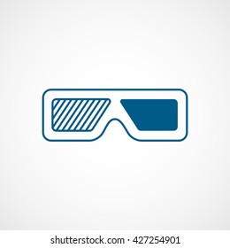 3d Gasses Blue Icon On White Background