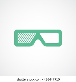 3d Gasses Green Flat Icon On White Background