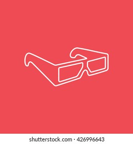 3d Gasses Line Icon On Red Background