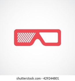3d Gasses Red Flat Icon On White Background