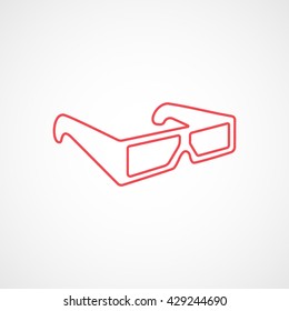 3d Gasses Red Icon On White Background