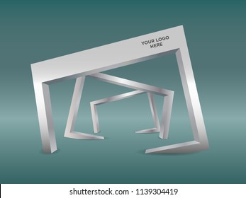 3d gate entrance abstract style for exhibition. Vector editable.