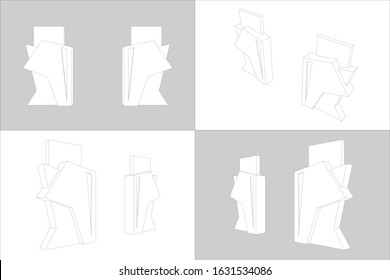 3d gate entrance digital abstract style with blank. for event exhibition. Vector editable sketch outline drawing coloring.