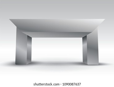3d gate entrance exhibition vector editable with modern style on isolated background