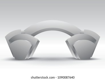 3d gate entrance exhibition vector editable with modern style on isolated background