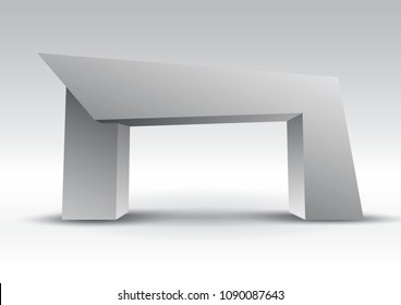3d gate entrance exhibition vector editable with modern style on isolated background