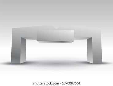 3d gate entrance exhibition vector editable with modern style on isolated background