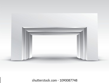 3d gate entrance exhibition vector editable with modern style on isolated background