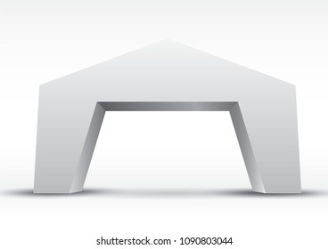3d gate entrance exhibition vector editable with modern style on isolated background