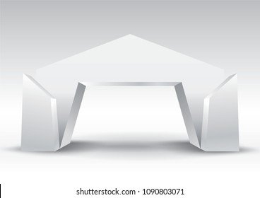 3d gate entrance exhibition vector editable with modern style on isolated background