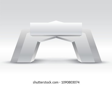 3d gate entrance exhibition vector editable with modern style on isolated background