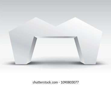 3d gate entrance exhibition vector editable with modern style on isolated background