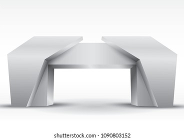 3d gate entrance exhibition vector editable with modern style on isolated background