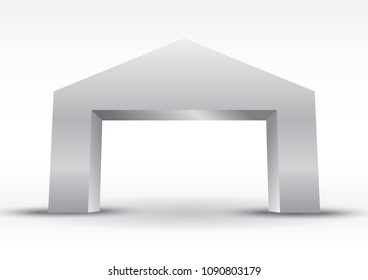 3d gate entrance exhibition vector editable with modern style on isolated background