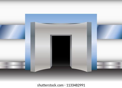 3d gate entrance. Vector editable.
