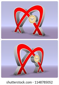 3d gate icon for exhibition with space for logo. Vector editable.