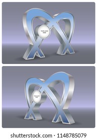 3d gate icon for exhibition with space for logo. Vector editable.