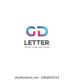 3D GD, DG letter logo design template elements. Modern abstract digital alphabet letter logo.