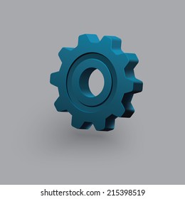 3D Gear Icon Vector