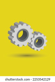 3d gear, icon, vector illustration graphic design 