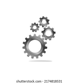 3d gear icon vector isolated