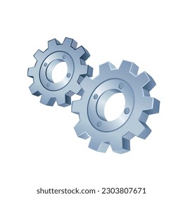 3D gear on white background