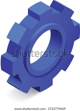 3D gear settings icon for app, software and user interface