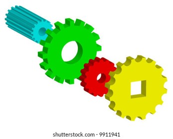 3d gear - vector illustration