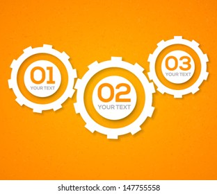 3D Gears Teamwork Template. Vector Illustration.