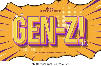 3d gen z editable text effect style