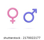 3D Gender icon isolated on white background. Linked male and female signs. Woman and man. Can be used for many purposes. Trendy and modern vector in 3d style.