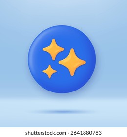 3D generative AI button. Generate and Magic star icon AI. Artificial intelligence technology and Deep learning. AI enters by command prompt to generate ideas. Trendy and modern vector in 3d style.