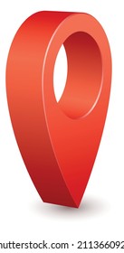 3d geo pin. Realistic map pointer. Location tag