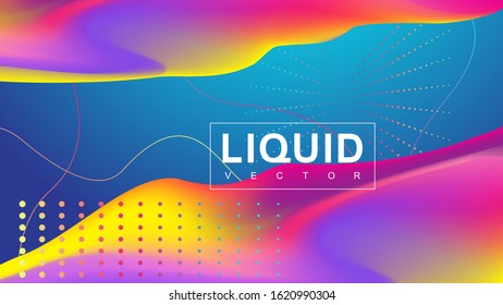 3d geometric abstract background with iridescent holographic liquid wavy gradient flowing dynamic shapes. Modern trendy background for your presentation banner design vector template.