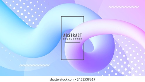 3D geometric abstract background on bright space with colorful fluid loop decoration. Modern graphic design element with wave style. Flowing shape concept for web banner, flyer, card or brochure cover