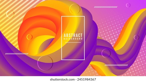 3D geometric abstract background on bright space with colorful fluid loop decoration. Modern graphic design element with wave style. Flowing shape concept for web banner, flyer, card or brochure cover