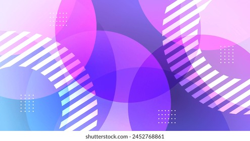 3D geometric abstract background on bright space with colorful circles effect decoration. Modern graphic design element with soft rounded shape style concept for web, flyer, card, or brochure cover